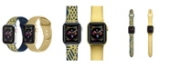 Posh Tech Men's and Women's Geometric Gold-Tone Metallic 2 Piece Silicone Band for Apple Watch 38mm